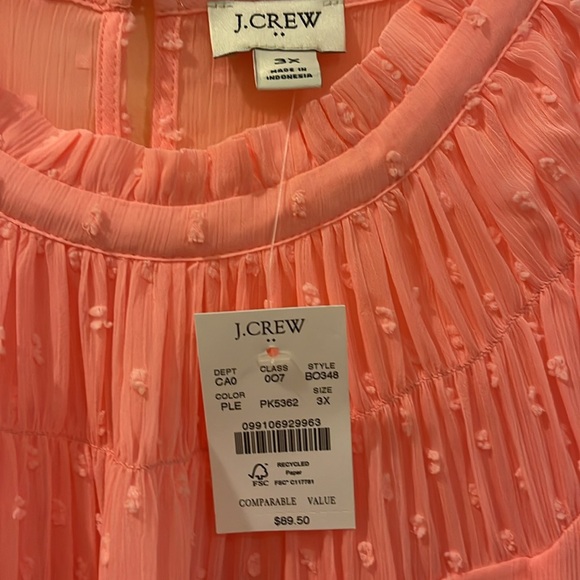 J Crew Pink Women’s Blouse With Lining Size 3X, NWT - Picture 2 of 9